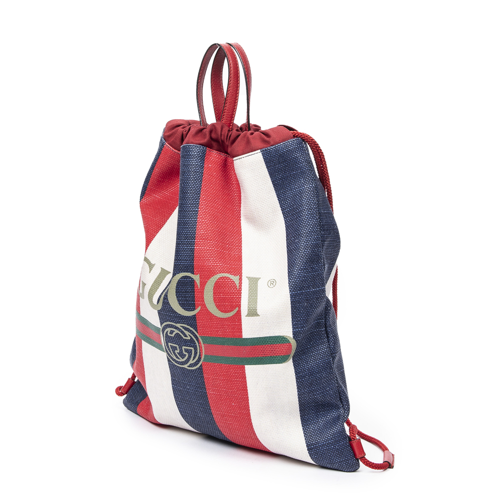 Gucci Striped Drawstring Backpack - Picture 2 of 9